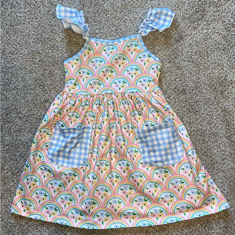 Pete and Lucy 4T Rainbow Floral Tank Dress